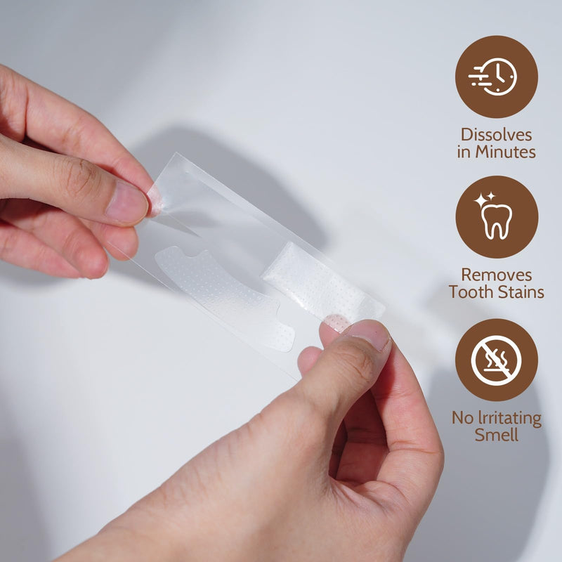 [Australia] - Teeth Whitening Strips-14 Days Treatment with Non-Slip, Residue Free Technology - Affordable Enamel Care, 10% Hydrogen Peroxide with Natural Coconut Oil Infused to Reduce Sensitivity. 