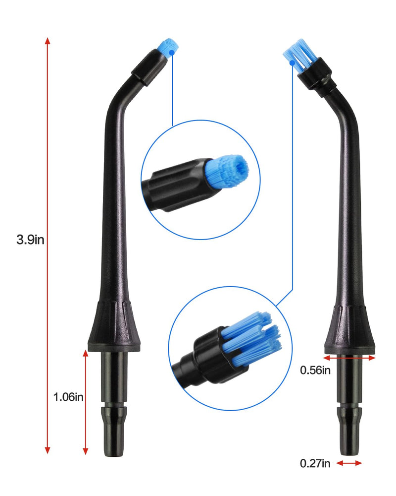 MySmile 10 Pcs Replacement Jet Tips Water Dental Flosser, Oral Irrigator Nozzle Set & Storage Case, Compatible MySmile Cordless Select LP211 and LP221 Black