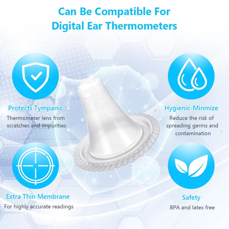 [Australia] - ACWOO Set of 100 for Braun clinical thermometer protective caps, clinical thermometer ear protective cover, replacement protective caps, for all Braun Thermoscan ear thermometers and other types of digital thermometers 100 pieces 