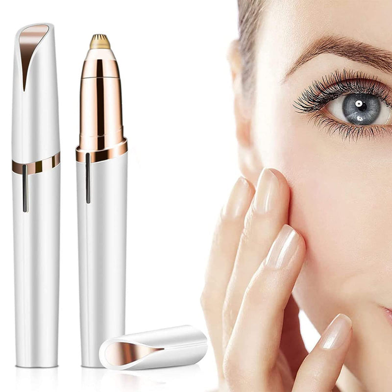 [Australia] - Eyebrow Trimmer for Women, Trimmer Electric, Portable Eyebrow Removal, Precision Eyebrow Trimmer Painless for Face, Eyebrows, Lips, Nose (White) 