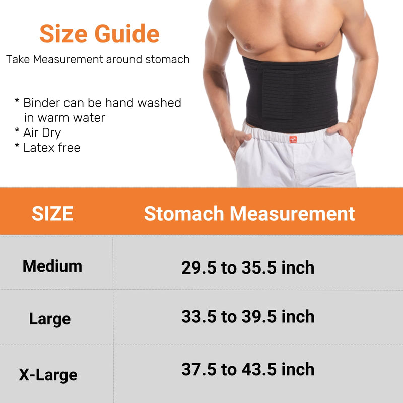[Australia] - Women/Men Abdominal Binder for Post Surgery, Postpartum Belly Band for Postpartum Moms, Optimal Support for Rapid Recovery (Black, Large) Black 