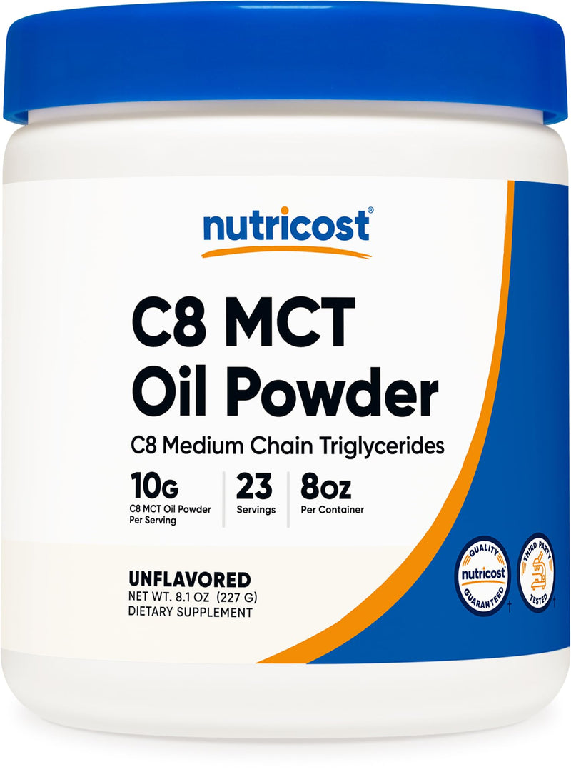 [Australia] - Nutricost C8 MCT Oil Powder 23 Servings (8oz) - 95% C8 MCT Oil Powder 