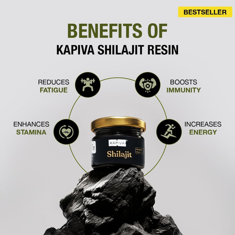 Kapiva Himalayan Shilajit Resin | 100% Pure, Natural & Ayurvedic |250mg Per Serving | 85+ Trace Minerals & Fulvic Acid |110-120 Servings | Energy & Stamina Booster – 30g 30 grams
