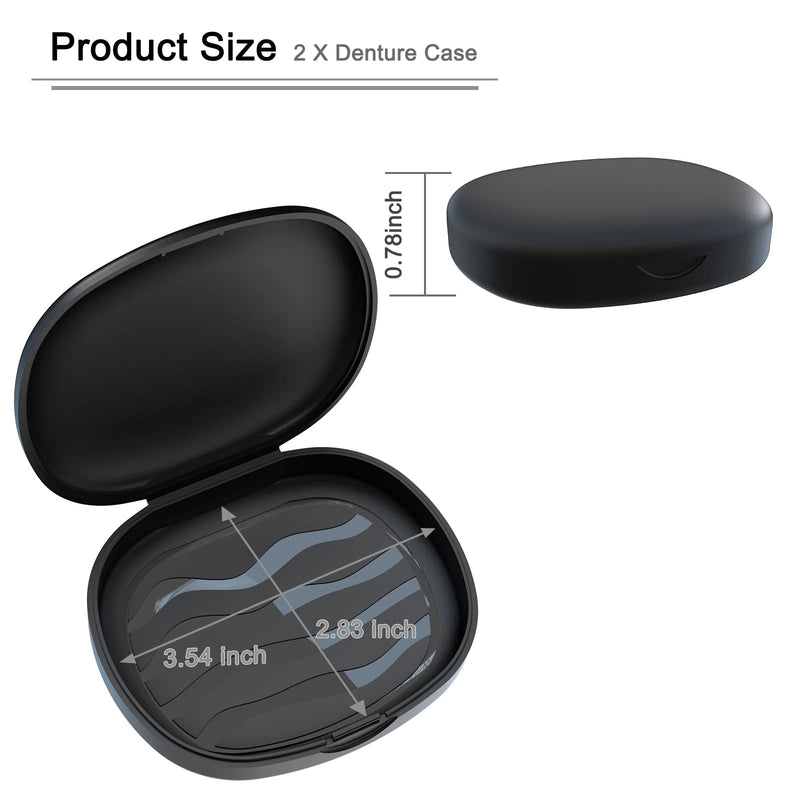 [Australia] - 2PCS Retainer Case Denture Case: BVN Orthodontic Dental Case, Slim Braces Case, Mouth Guard Case, Denture Box, Teeth Aligner Case, Night Guard Case Container Storage Holder Black. TWO 