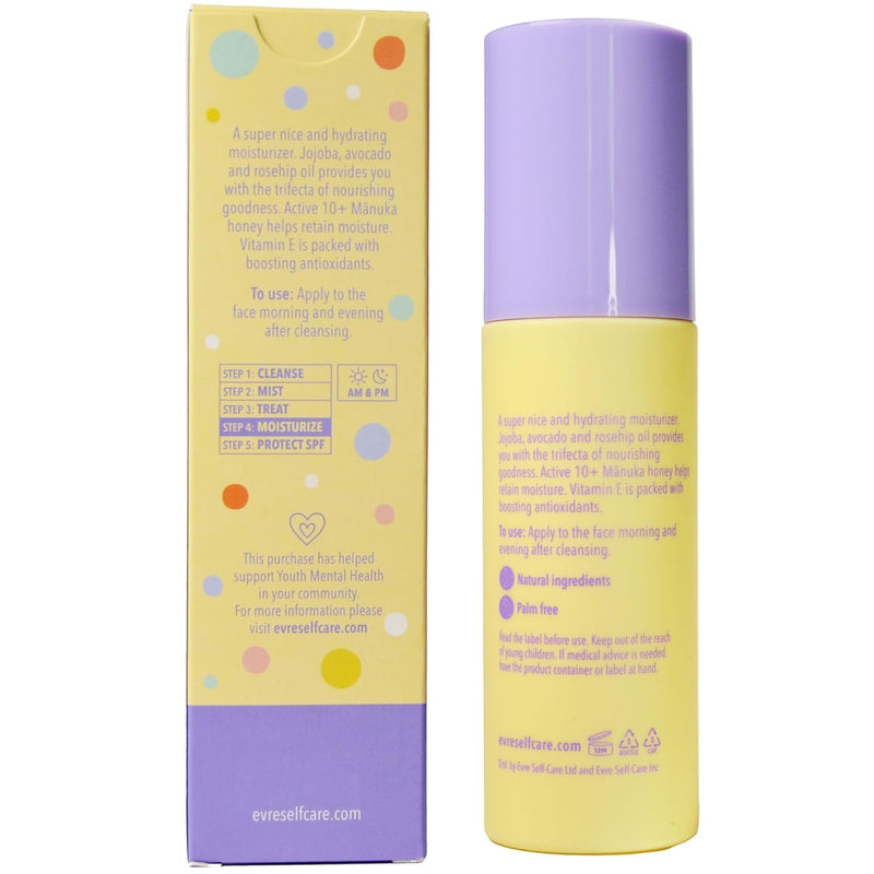 Evre Super Nice Face Moisturizer for Teen Girls | 3.4 fl oz - With Manuka Honey & Vitamin E