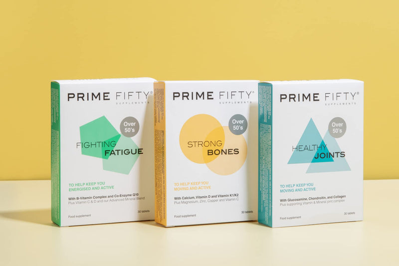 Prime Fifty Strong Bones Supplements – 28 Multivitamin Tablets with Calcium, Magnesium, Zinc, Copper & Vitamins – Developed for Over 50s to Help Keep You Active