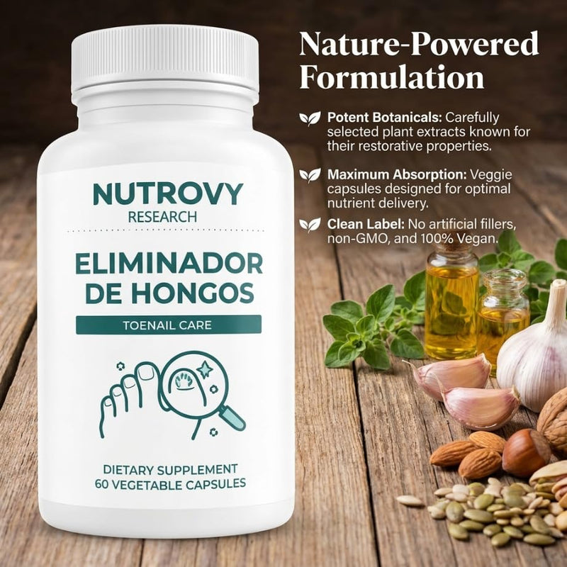 vitalleap Nutrovy Eliminador De Hongos-Non-GMO Ingredients,Free from Gluten and Soy. Vegan-Friendly, 60 Capsules.