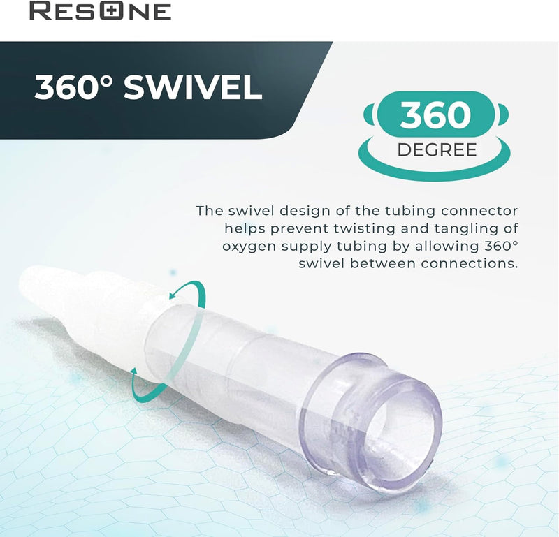[Australia] - Oxygen Tubing Swivel Connectors 5-Pack, Cannula, Hose, Tube Connectors, Oxygen Line Splitter, Concentrator Supplies, 360-Degree Rotation, Medical, Home, Marine Use, Standard Size - Male/Female 5pk 