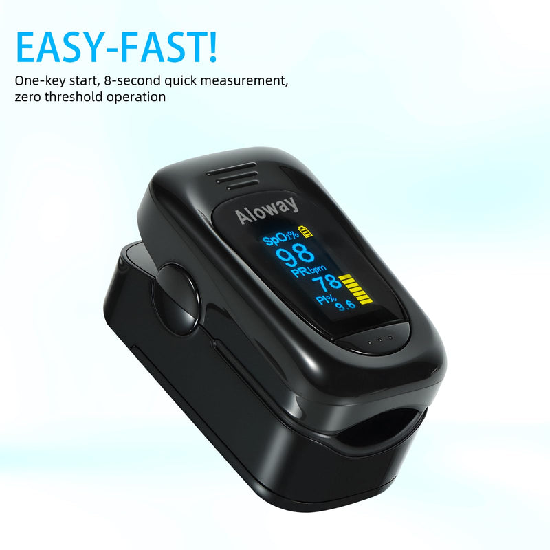 [Australia] - Oxygen Meter Finger Pulse Oximeter, Pulse OX, Pulse Oximeter with Pulse Monitor, SpO2 Reading Home Outdoor Sports (Black) black 