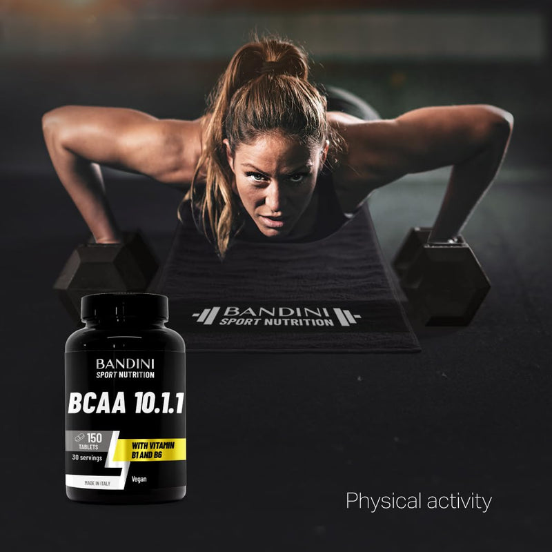 Bandini® BCAA 10.1.1 150 Tablets - Branched Chain Amino Acids 10:1:1 - Leucine, Isoleucine, Valine with Vitamin B1, B6-100% Vegan Lactose Free Aminoacids - Powerful Pre and Post Workout Supplement