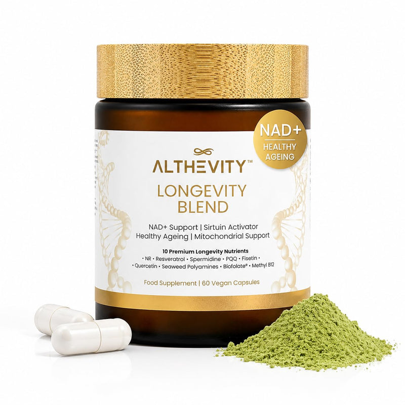 NAD+ Longevity Supplement – 14 in 1 Daily Healthy Ageing Formula with NR, Trans-Resveratrol & Quercetin – 2 Patented Ingredients – Cellular Energy Support – 60 Vegan Capsules