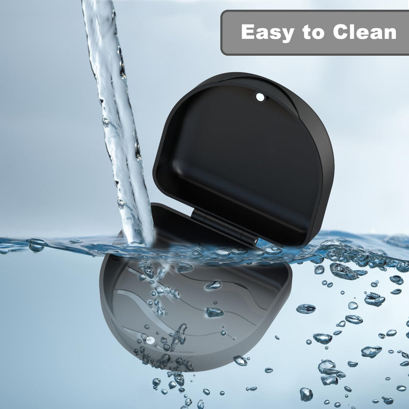 [Australia] - Retainer Case Denture Case: BVN Orthodontic Dental Case, Slim Braces Case, Mouth Guard Case, Denture Box, Teeth Aligner Case, Night Guard Case Container Storage Holder Black 