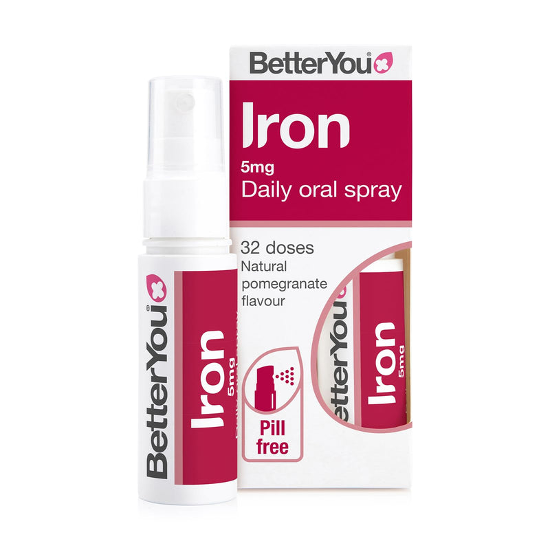 BetterYou Iron 5 Oral Spray - Natural Liquid Vitamin Supplement - Daily Iron Supplement Vitamin Spray - Easy, Tasty Alternative to Pills - 0.85 oz