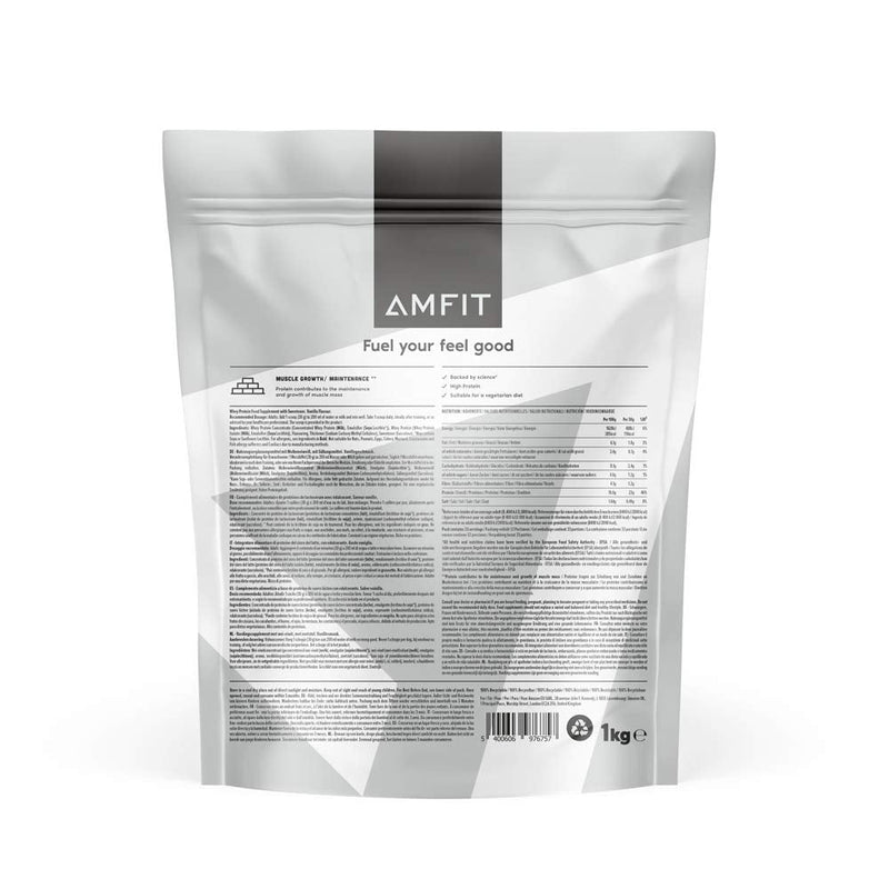 [Australia] - Amazon Brand: Amfit Nutrition Whey Protein Powder, Vanilla, 33 Servings (Pack of 1) 33 Servings (Pack of 1) 