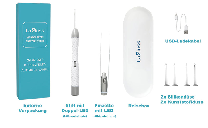 [Australia] - La River Kit Tonsil Stone Remover Tonsil Stones Removal Tonsil Stone With LED Light 