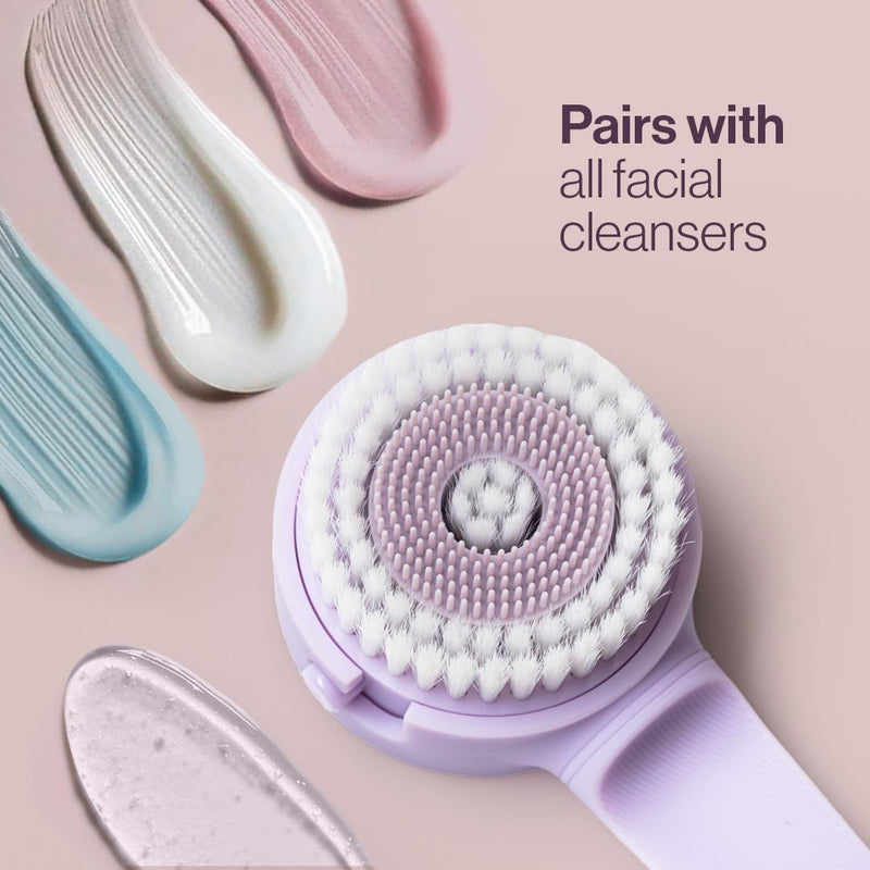 Anisa Beauty Cleansing Brush & Replacement Head Value Set - Cleansing Brush and Two Replacement Heads - Premium Professional Quality Face Cleansing Set - Synthetic Fibers for Gentle Exfoliation
