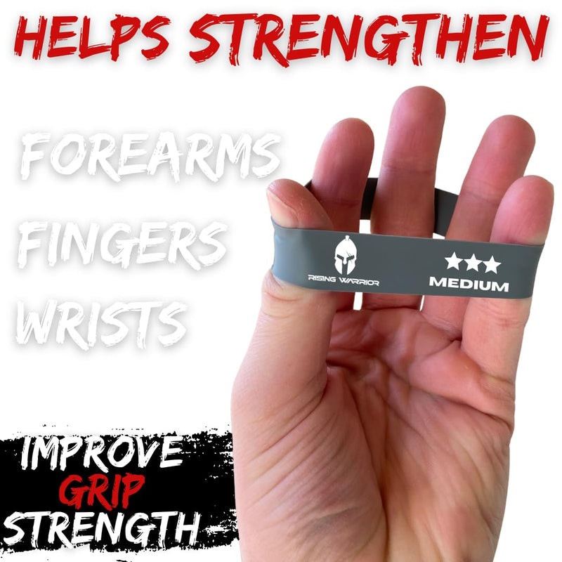 [Australia] - Resistance Bands - 5 Finger Grip Training for Strength Expansion | Ideal for Extensor, Forearm, Hand, and Finger Exercises | Perfect for Rehabilitation Hand Therapy Gray Scale Pack 