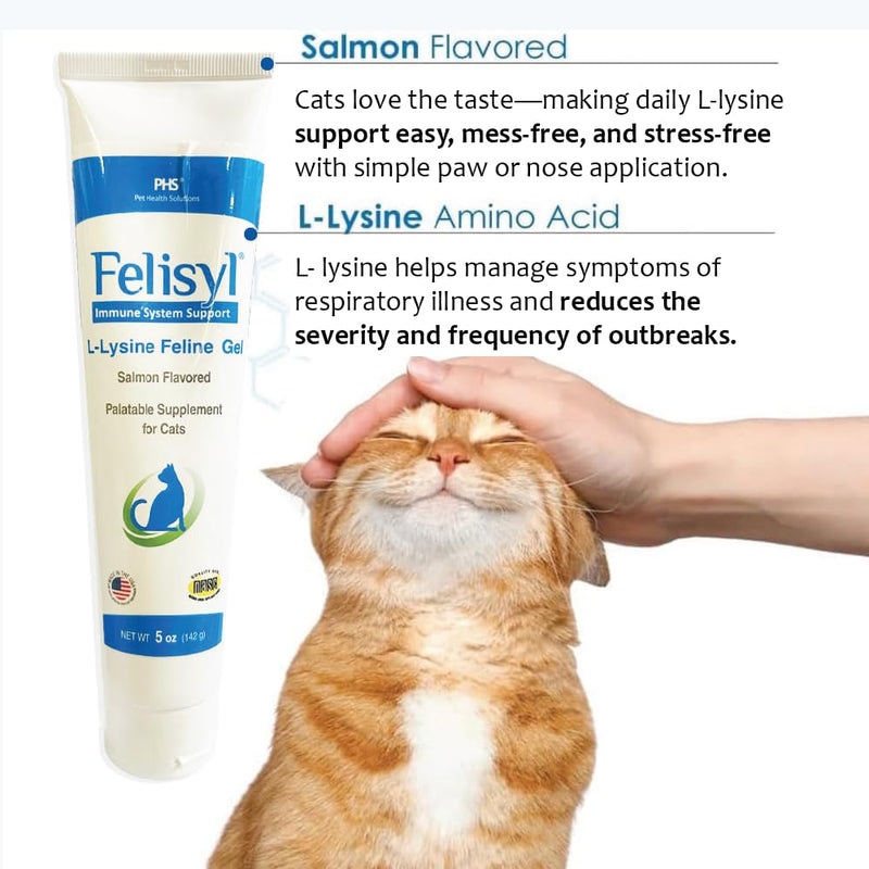 [Australia] - L-Lysine Gel for Cats (5oz) ‚Äì Supports Immune, Respiratory, and Eye Health. Eases Sneezing, Runny Nose, and Watery Eyes. Tasty Salmon Flavor - Made in The USA (2 Pack) 2 Pack 
