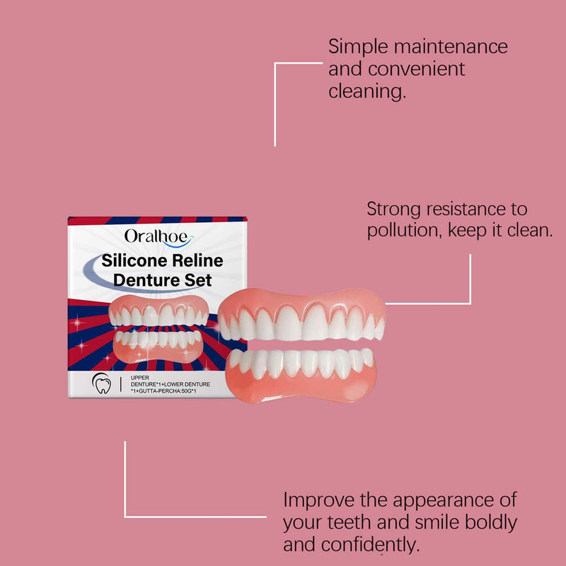 [Australia] - EONFAVE denture set, complete dentures, clip-on dentures, denture silicone reline kit, silicone reline bit set, temporary dentures, temporary dentures 
