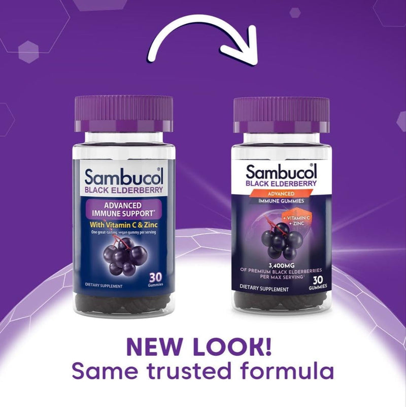 [Australia] - Sambucol Black Elderberry Gummies - Elderberry with Zinc and Vitamin C for Adults, Sambucus Elderberry Gummies, Immune Support Gummies - 30 Count 30 Count (Pack of 1) 