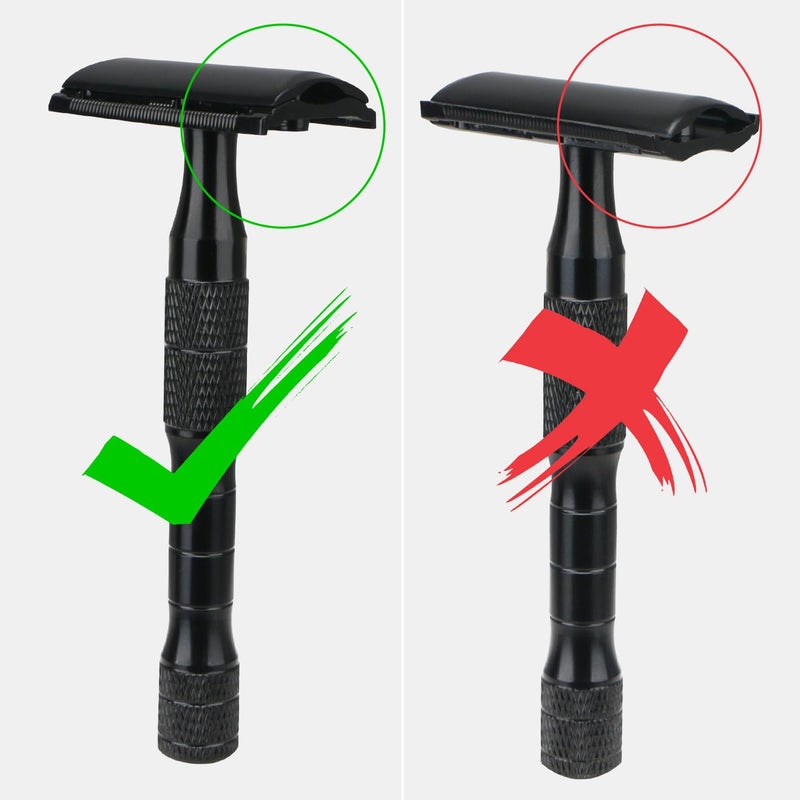 [Australia] - Matte Black Double Edge Safety Razor with Stand, Single Blade Razors for Men and Women, with 10 Safety Razor Blades, Smooth and Close Shave Matte Black with Stand 