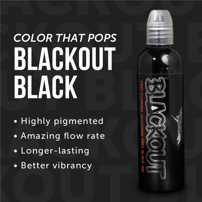 [Australia] - World Famous Tattoo Ink - Blackout Black, Ultra-Thin Black Tattoo Ink for Lining, Shading & Portrait Work - Vegan, Cruelty-Free, Professional-Grade Supplies & Equipment 8 fl oz 