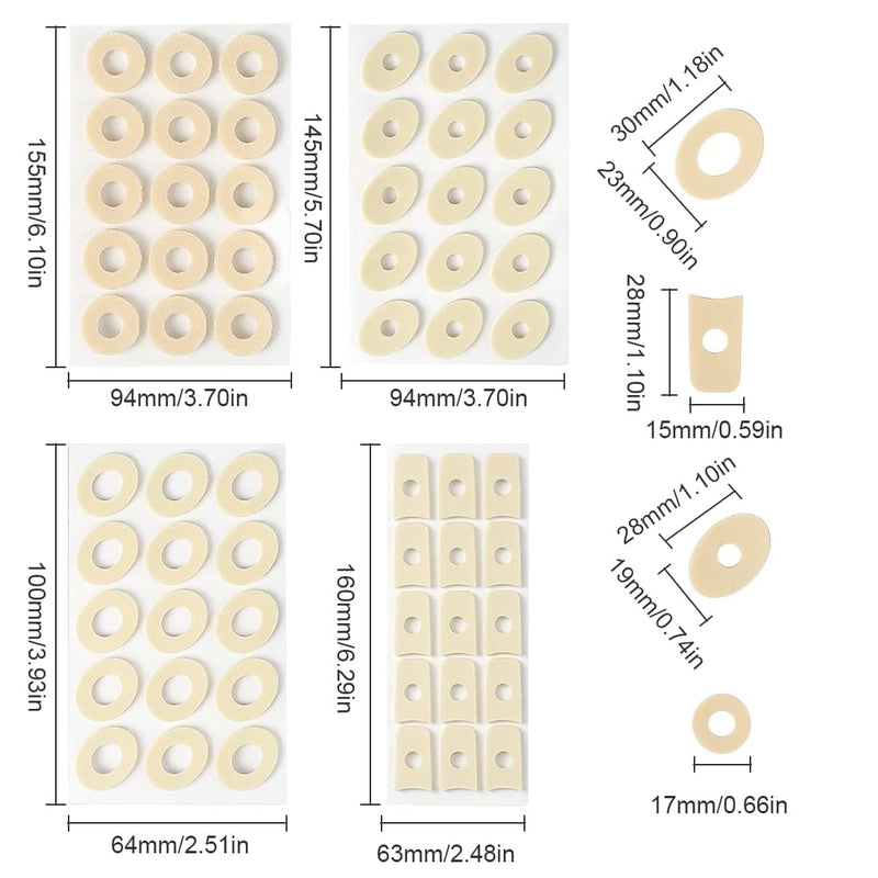 [Australia] - WMUVAZA Corn Plasters, 120 Pieces Soft Latex Foam Self-Adhesive Callus Pads, Friction Protection, Reduces Foot and Heel Pain, Soft Latex Foam Foam Callus Cushion 