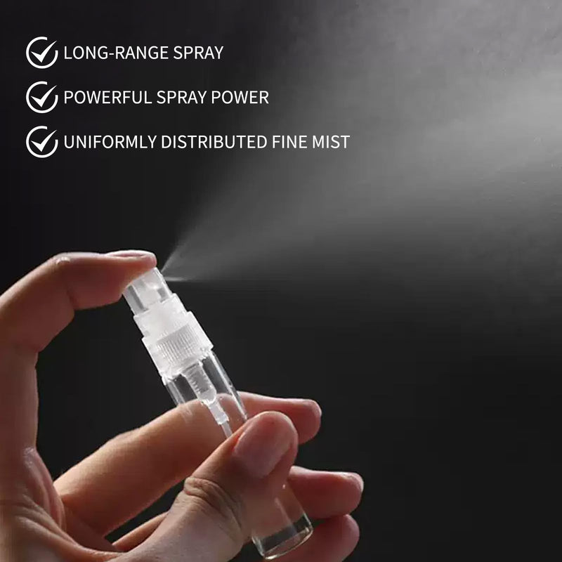 320 Pcs Mini Spray Bottles with 10 Perfume Dispensers, 10 Droppers, and 10 Funnels, Clear Refillable Glass Perfume Atomizer for Travel, Fragrance, Scent Samples, and Pocket Dispensers (10ml)