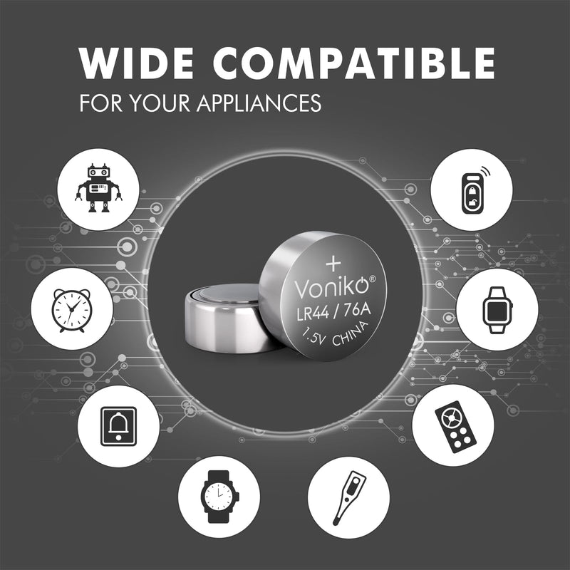 [Australia] - Voniko AG13 LR44 Batteries 20 Pack—[Ultra Power] Premium Alkaline 1.5 Volt LR44 Button Cell Battery for Toys & Electronic Devices 