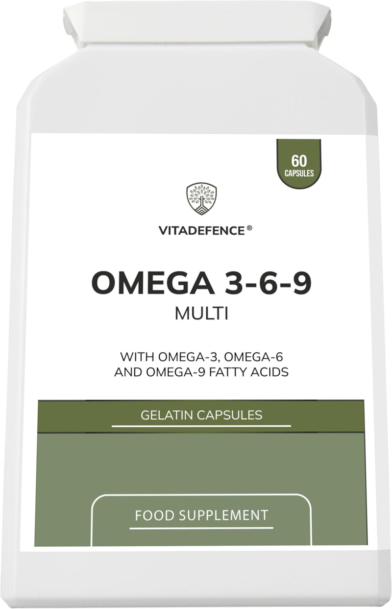 Omega 3-6-9 Multi, Fish Oil with Flaxseed and Sunflower Oil, 60 Capsules, with Vitamin E
