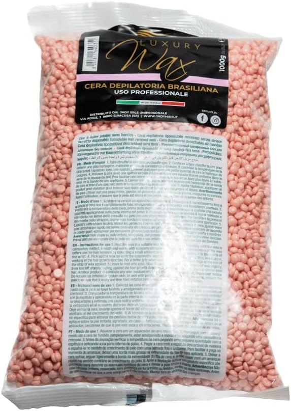 [Australia] - JaDy - Waxing beads for hair removal, professional and pain-free wax beads for all zones - 1kg titanium pink 
