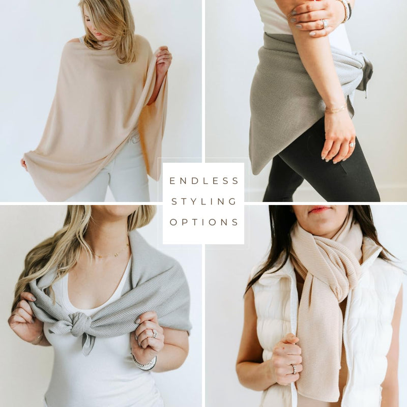 [Australia] - Nursing Cover for Breastfeeding | Full Coverage | Breathable & Soft | Wide Viewing Neck | Stretchable Modal Fabric Cream 
