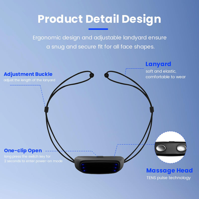 [Australia] - Anti Snoring Devices, Pulse Feedback, Snore Stopper Chin Mounted, 6 Adjustable Modes, Snoring Solution for Men & Women, Portable Snoring Relief for Home Travel Black & Grey 