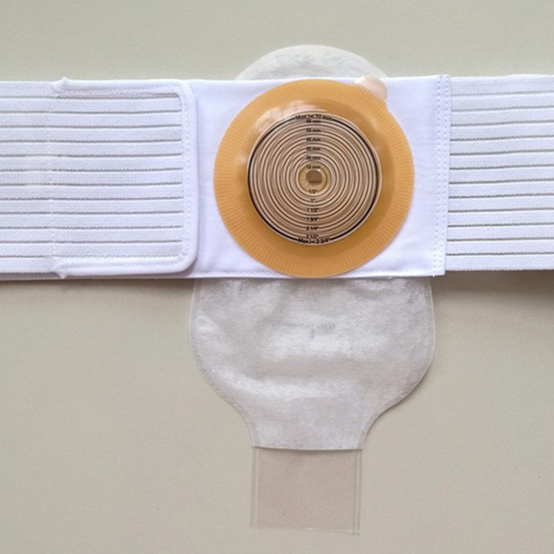 [Australia] - Ostomy Support Belt Hernia Abdominal Binder Stoma Band for Colostomy Patients Prevent Parastomal Hernia 2.76 inch Hole White (XL) XL 