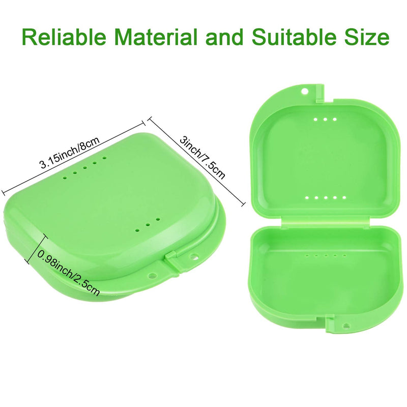 [Australia] - 6 Pieces Retainer Cases Mouth Guard Container Case Multicolor Orthodontic Denture Storage Boxes with D-Shaped Buckles and Keychain Rings 