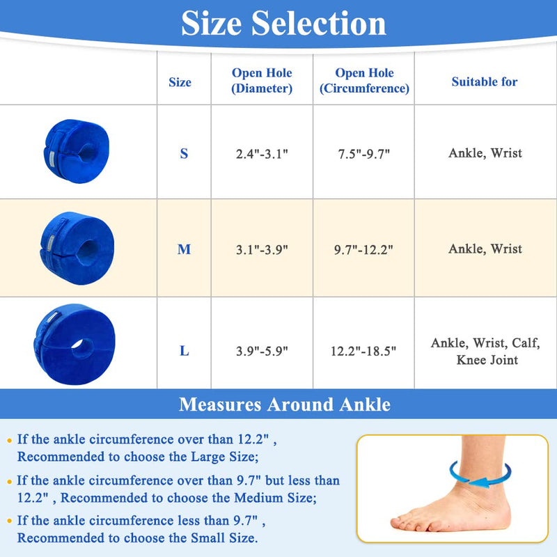 Zelen Foot Elevation Pillows Ankle Wedge Foot Support Pillow Heel Protectors for Pressure Sores Leg Rest Cushion for Bed Sores Ulcer Sleeping Ankle Protector Elevated Foam (Medium, 1 Pair)