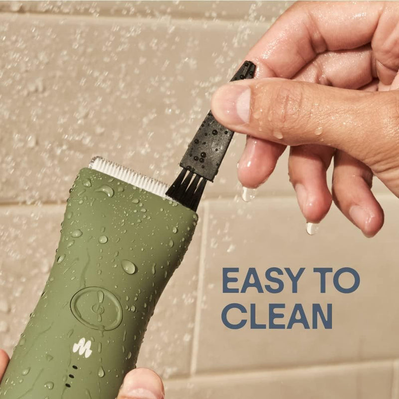 [Australia] - MERIDIAN - The Starter Package - Original Electric Body & Pubic Hair Trimmer Set, 1 Replacement Blade - Cordless, Waterproof, Rechargeable - for Men and Women - Easy & Pain-Free Grooming Kit - Sage Sage Trimmer + 1 Blade 