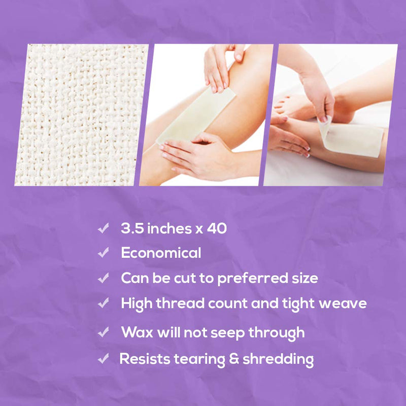 [Australia] - Satin Smooth Natural Muslin Waxing Cloth Roll for Hair Removal, 3.5 in x 40 yards 1 Count (Pack of 1) 