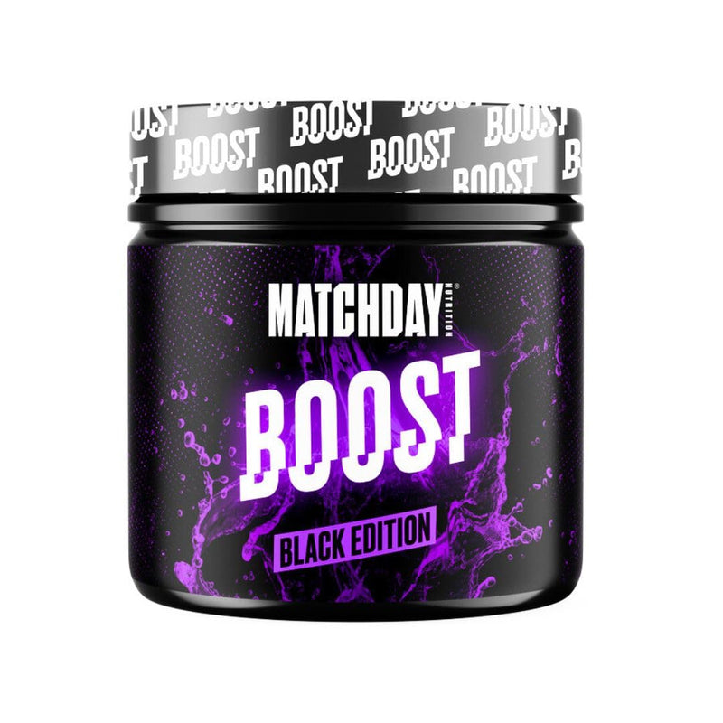 [Australia] - Matchday BOOST Energy I 400 g pre-workout booster: 200 mg caffeine, beta-alanine, creatine - top concentration and performance I isomaltulose for stable blood sugar levels (Black Edition) Black Edition 