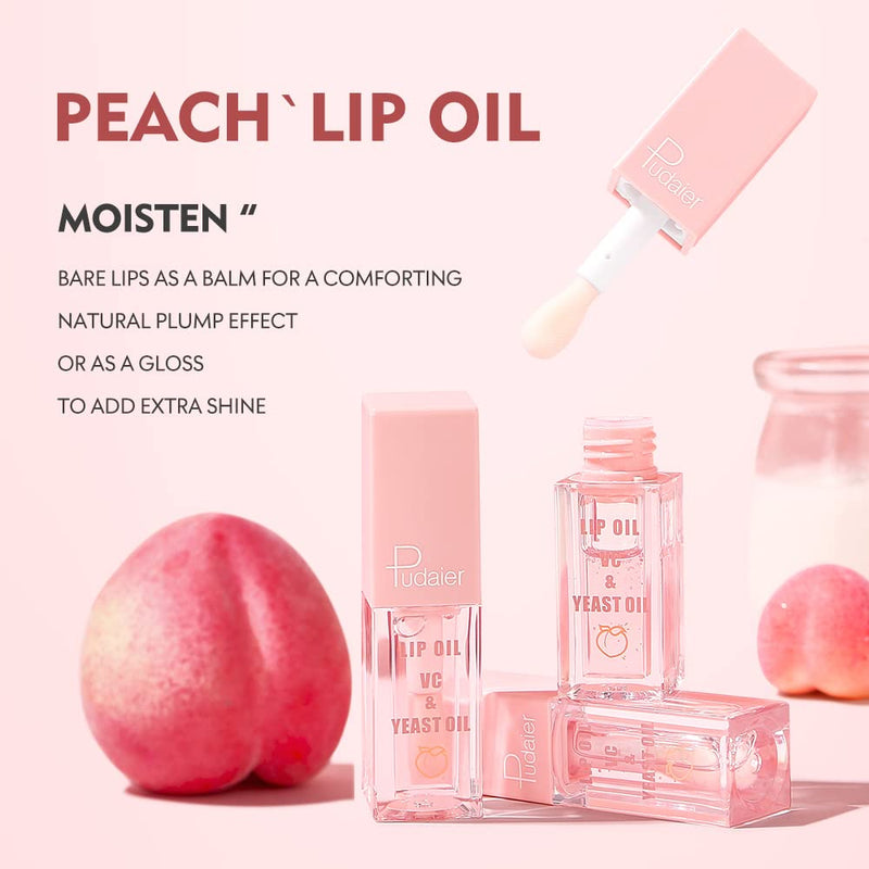 [Australia] - Lip Care Kit, Hydrating Lip Glow Oil, Moisturizing Lip Mask, Exfoliating Lip Scrub, 3 Pcs Lip Care Plumping Makeup Set for Shiny and Nourishing Lips, Dry Lips Treatment Peach Set 