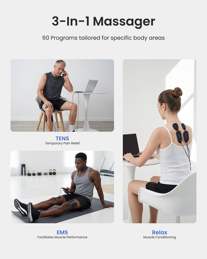 RENPHO TENS Unit Muscle Stimulator, 60 Programs EMS Unit, TENS Machine