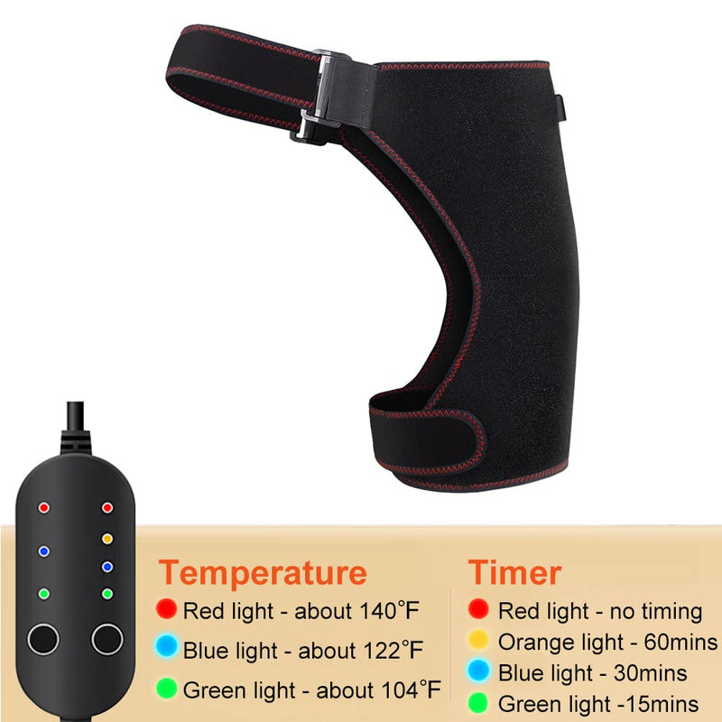 Electric Heated Hip Wrap, Heating Thigh Brace Therapy Heated Hip Support for Bursitis, Hamstring, Arthritis, Bursitis, Injuries, Nerve Pain Relief, 3 Temperature Settings & Timer