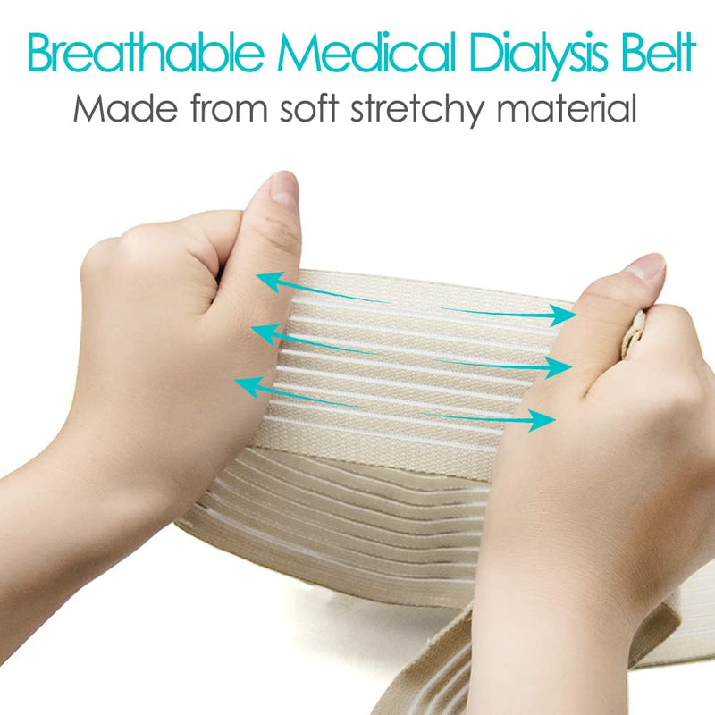 [Australia] - [2 Pack] PD Dialysis Belt Breathable Peritoneal Dialysis Accessories Peg J Tube Catheter Belts Holder Feeding Tube Supplies for Stomach Women Men Adults Beige Medium (Pack of 2) 