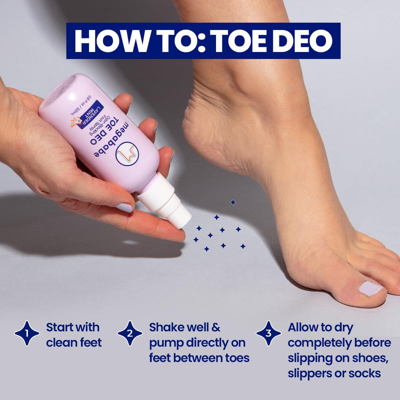Megababe Toe Deo, Foot Odor Eliminator & Deodorizer, 3.8 fl oz