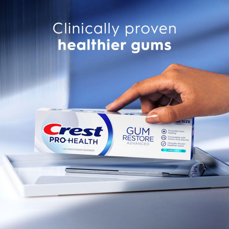 [Australia] - Crest Pro-Health Advanced Gum Restore Deep Clean Toothpaste 4.8 oz Pack of 3 -Anticavity, Antibacterial Flouride Toothpaste, Clinically Proven, Gum and Enamel Protection 