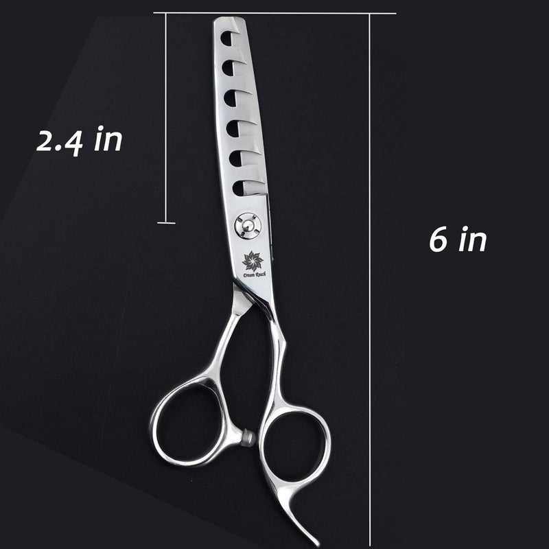 Dream Reach Professional 6 inch Hair Cutting Scissors, Japanese 440C Steel Thinning Shear for Men/Women Cutting for Salon/Barber/Home Chunker 01