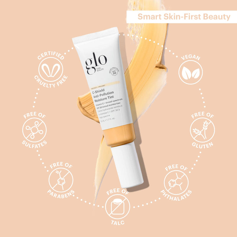 Glo Skin Beauty C-Shield Tinted Moisturizer SPF 30, 3W Light 1.7 oz | Anti-pollution tinted sunscreen, Vitamin C & Squalane, sheer dewy coverage, lightweight daily skincare, all skin types 3W-Light