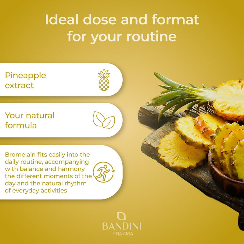 Bandini® Bromelain High Strength 5000 GDU/g per Serving - 200 Gastro-Resistant Tablets - Digestive Enzyme, Strong Bromelain Pure Pineapple Extract, High Dose, Made in Italy, No Additives, 100% Vegan