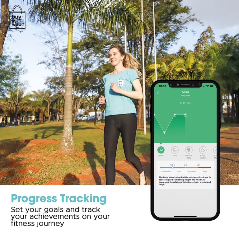 [Australia] - BUY IN WEB USA Smart Scale for Body Weight and Fat, Electronic Body Composition Monitor, 18 Analysis Applications, Supports up to 400 lbs 