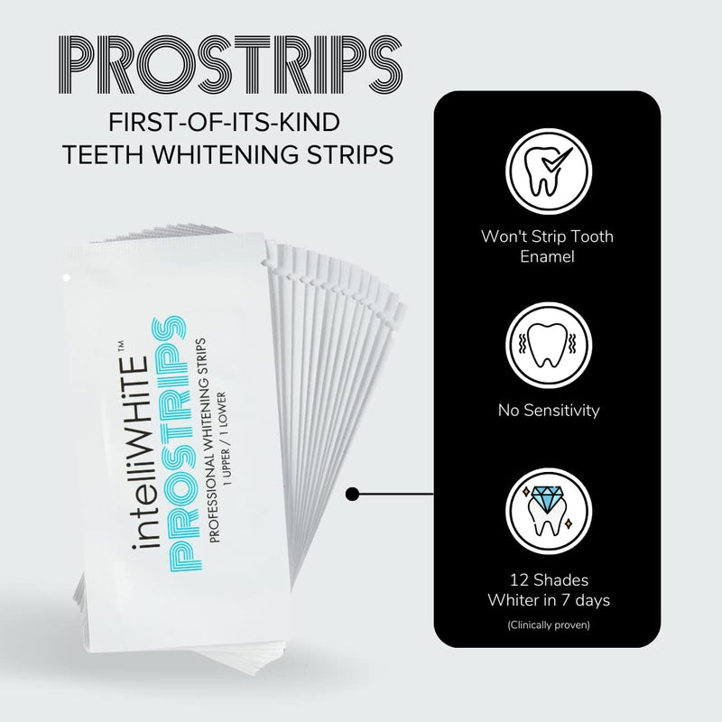 IntelliWHiTE ProStrips Teeth Whitening Strips, 14 Day Treatment, Whitens Up to 12 Shades, Enamel-Safe Gentle Remineralizing Formula, Dentist Formulated for Sensitive Teeth, (28pk Mint Flavor)
